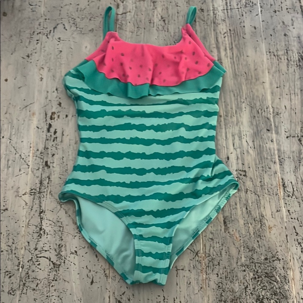 Cat & Jack Pink and Green Kids Swim One Piece